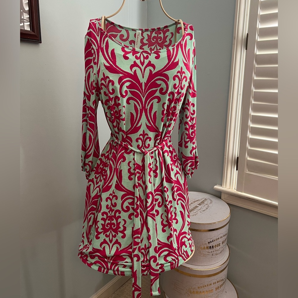 Fashionomics aqua and pink dress
